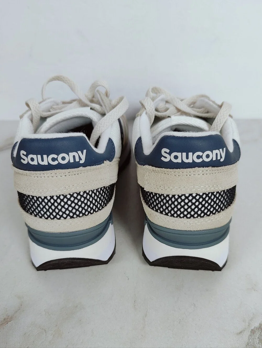 NIB Saucony Men's Shadow Original Sneakers Navy Beige, Sz 7.5